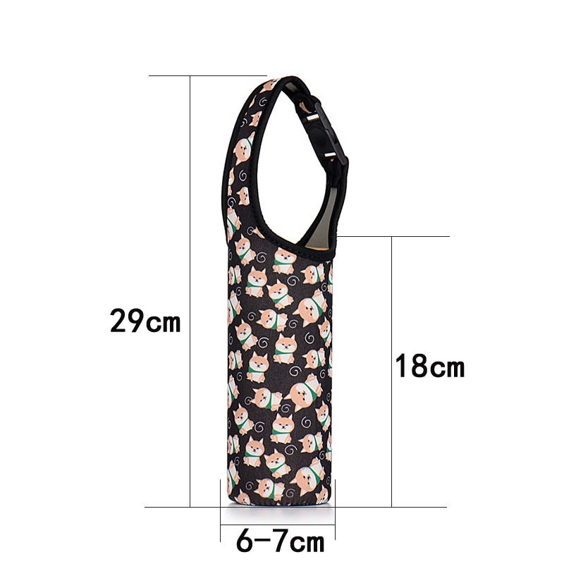 Insulated Cartoon Cup Sleeve Neoprene Simple Design Shiba Dog 