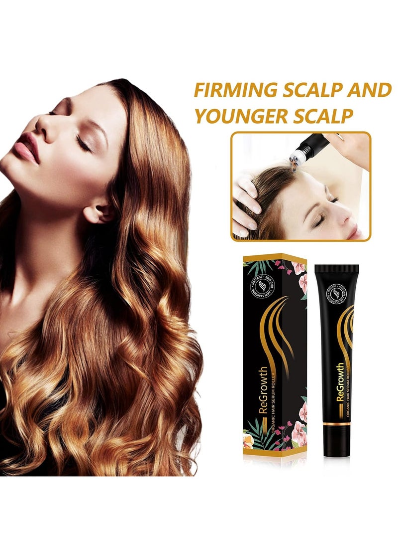 DubaiGallery Regrowth Organic Hair Serum Roller Set, Triple Roll-On Massager Hair Growth Essence, Hair Care Anti Stripping Liquid of All Hair Types - Image 4