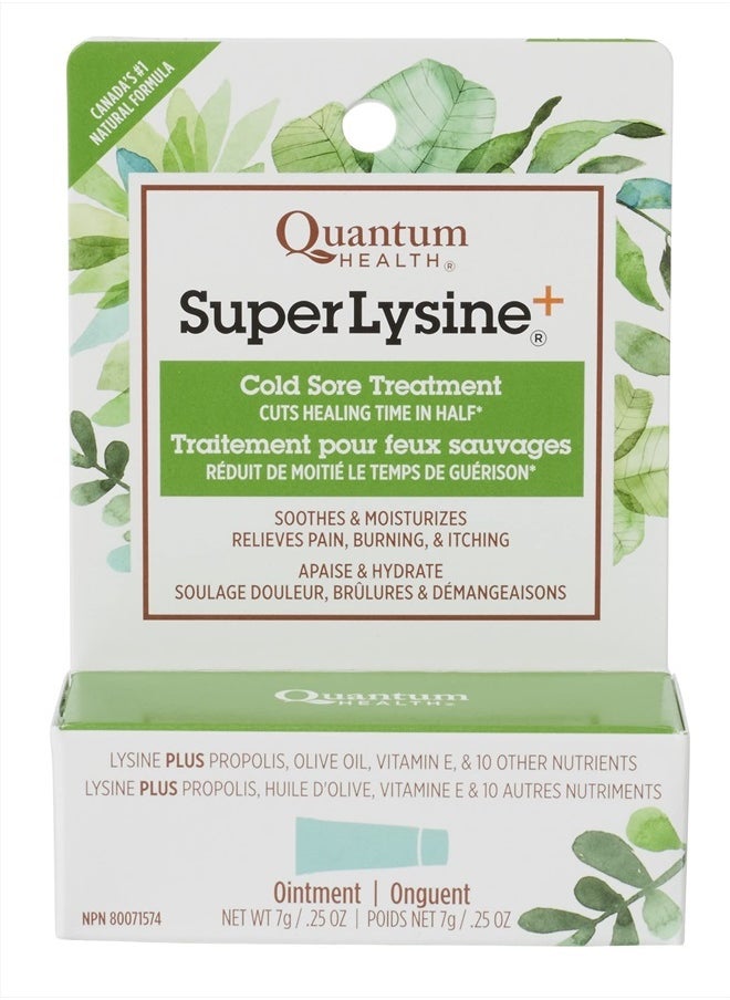 Quantum SuperLysine+ Cold Sore Treatment Ointment|Relieves Pain, Burning, and Itching|Cuts Healing Time in Half|0.25 Ounce  - Image 1