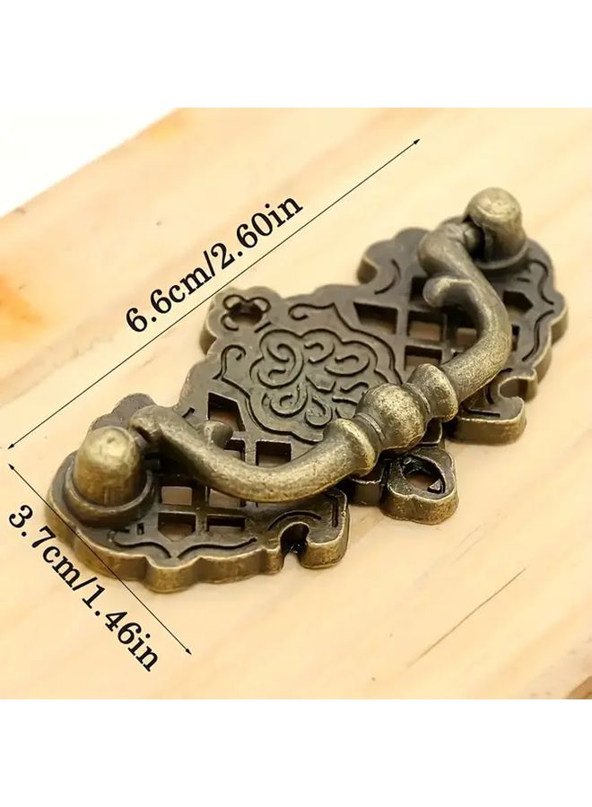 6Pcs Antique Brass Zinc Alloy Hollow Drawer Pull Handles With Installation Screws - Image 4