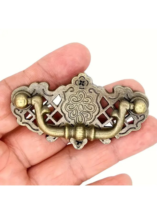 6Pcs Antique Brass Zinc Alloy Hollow Drawer Pull Handles With Installation Screws - Image 5