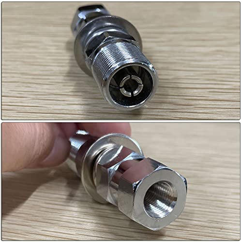 HYS Universal CB Antenna Mount W/ SO239 Stud, Antenna Mast Pole Mount Kits Heavy Duty 2pcs U-Bolt Clamp Bracket, L-Bracket with 10mm(APPR. 0.39inchs) Hole - Image 3