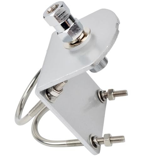 HYS Universal CB Antenna Mount W/ SO239 Stud, Antenna Mast Pole Mount Kits Heavy Duty 2pcs U-Bolt Clamp Bracket, L-Bracket with 10mm(APPR. 0.39inchs) Hole - Image 1