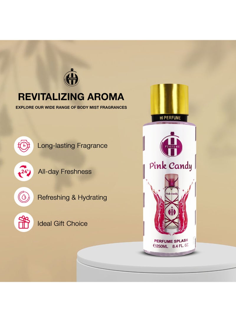 هاي بيرفيوم معطر الجسم بينك كاندي - بودي مست للنساء - 250مل - Image 2
