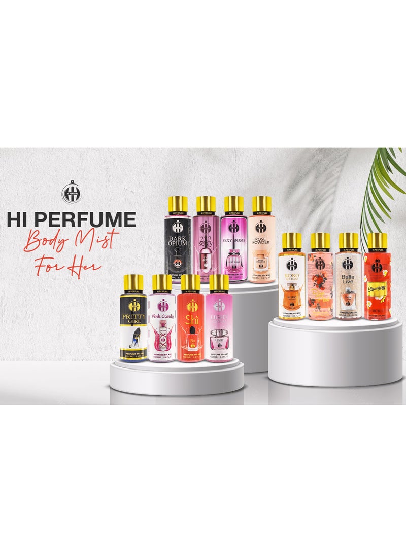 هاي بيرفيوم معطر الجسم بينك كاندي - بودي مست للنساء - 250مل - Image 3