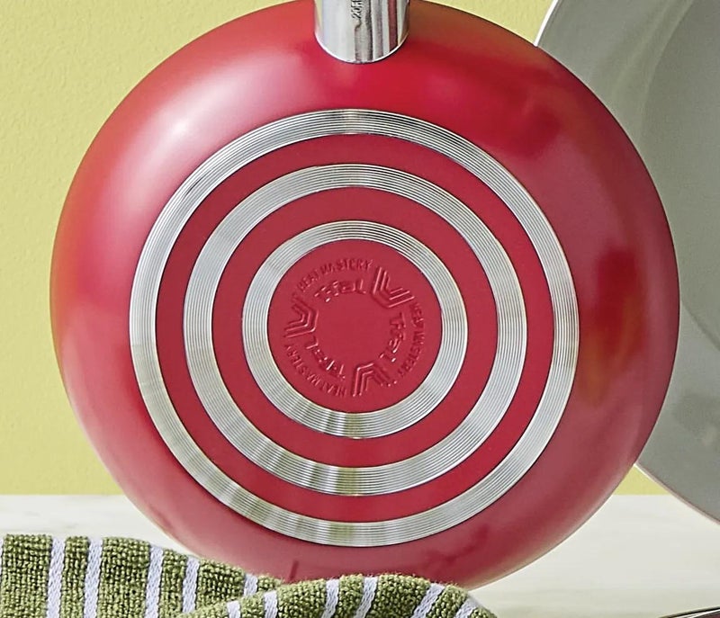 T-fal Simply Cook Ceramic Non-Stick Cookware, 2 Piece Frypan Set, 8 Inch and 10.5 Inch, Raspberry Compote, C499S264 - Image 4