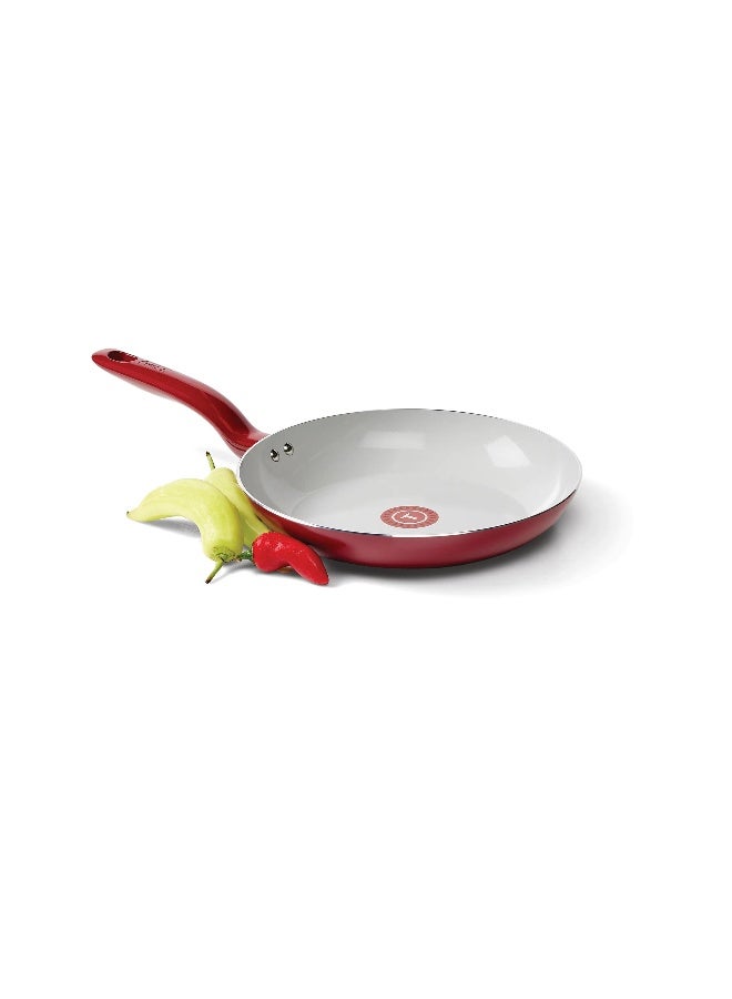 T-fal Simply Cook Ceramic Non-Stick Cookware, 2 Piece Frypan Set, 8 Inch and 10.5 Inch, Raspberry Compote, C499S264 - Image 2