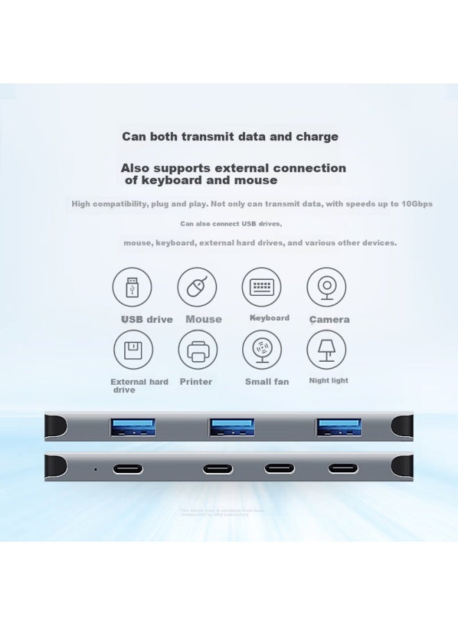 Isky Type-c 3.2 Splitter 10gbps High-speed 7-port Hub Thunderbolt 3/4 Dock Usb-c 3.2 Gen2 Docking Station For Apple Microsoft Huawei Phones And Laptops - Image 3