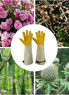 KASTWAVE Cactus Gloves Thorn Proof Gardening for Rose Pruning Cacti Handling Leather Garden Work For Women Men Yard Gardener Gifts  - Image 2