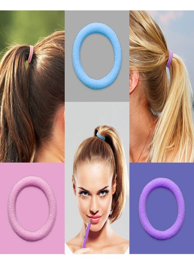 JIRIS Hair Ties for Women And Kids, 100PCS Seamless Thick Cotton Hair Band, Elastic Baby Hair Ties No Damage Ponytail Holder, Multicolor - Image 4