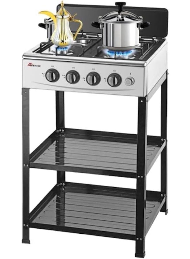 mornice 4-Burner Stove With 2 colored shelves MI-37357 - Image 1