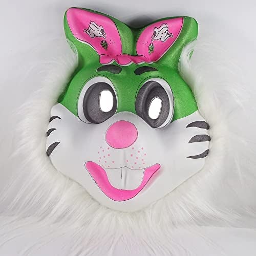 Avirons Funky Mask|Theme Party Mask|Kids Birthday Party Mask|Mask for Adults|Holi Party Mask|School Fancy Dress Competiion Mask|Animal Theme Party|Mask For Return gifts (Rabbit Face Rubber Form Mask) - Image 2