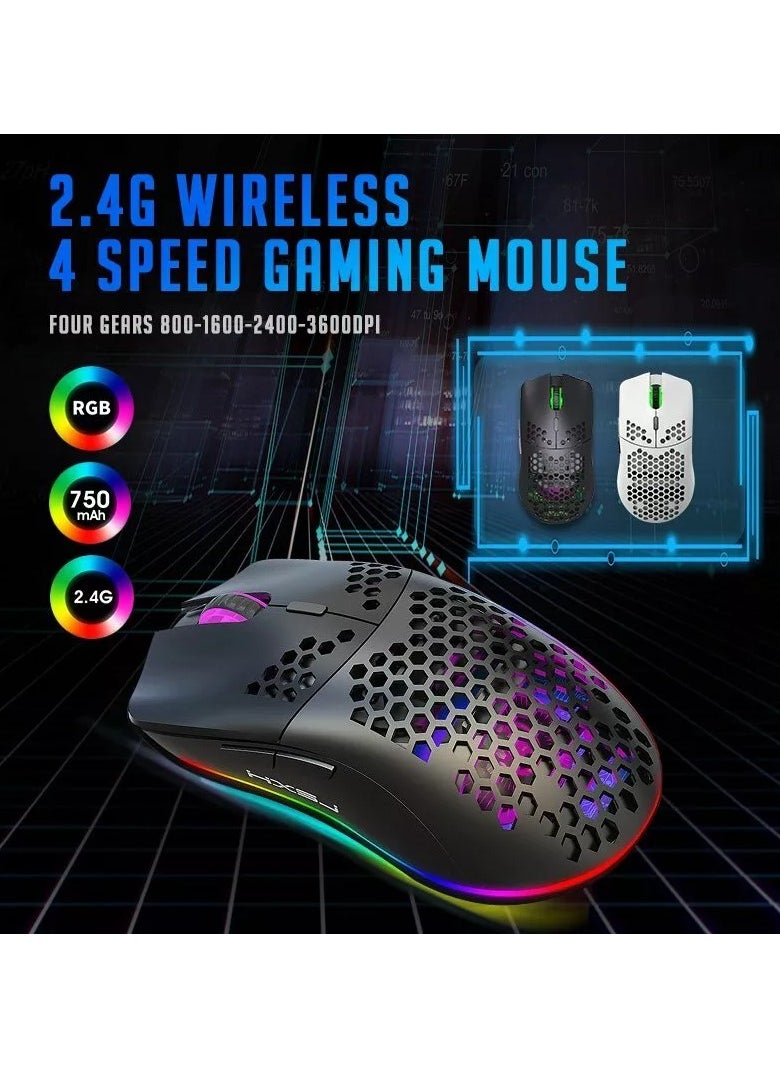 General Wireless Gaming Mouse 2.4GHz Wireless Mouse RGB LED Light Mouse Cellular Laptop Mouse  - Image 3