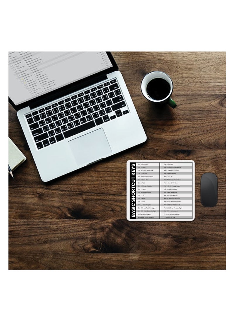 Generic - Mousepad for Mac OS and Windows Shortcut Quick Reference Guide - Gift for Employees - Dad - Coworkers - Colleagues - Friends and Family - Image 1