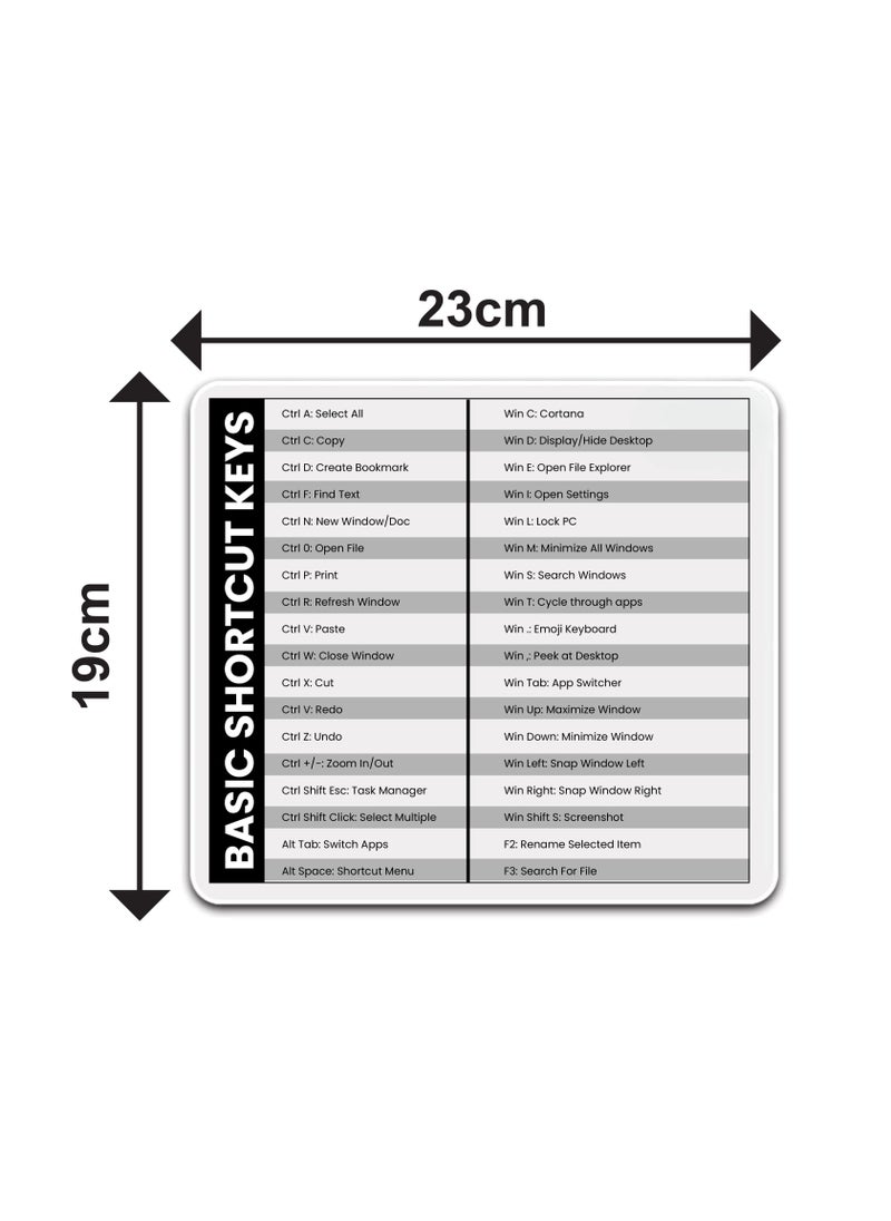 Generic - Mousepad for Mac OS and Windows Shortcut Quick Reference Guide - Gift for Employees - Dad - Coworkers - Colleagues - Friends and Family - Image 1