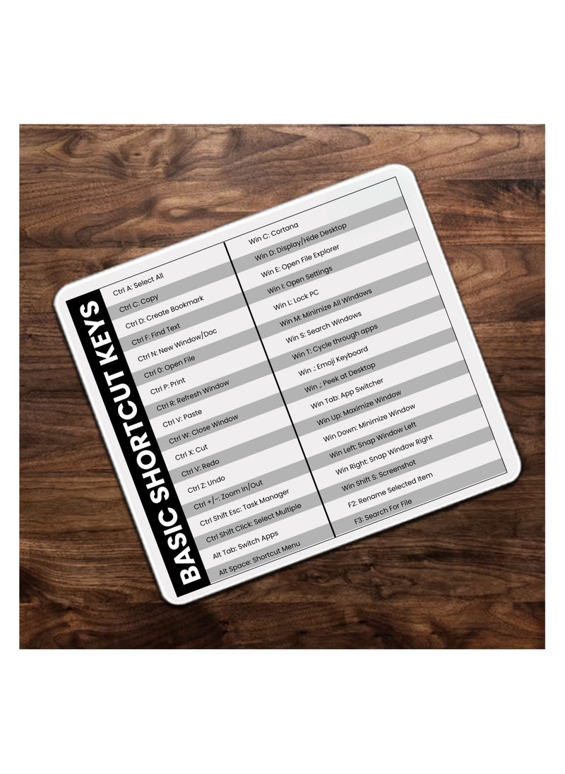 Generic - Mousepad for Mac OS and Windows Shortcut Quick Reference Guide - Gift for Employees - Dad - Coworkers - Colleagues - Friends and Family - Image 1