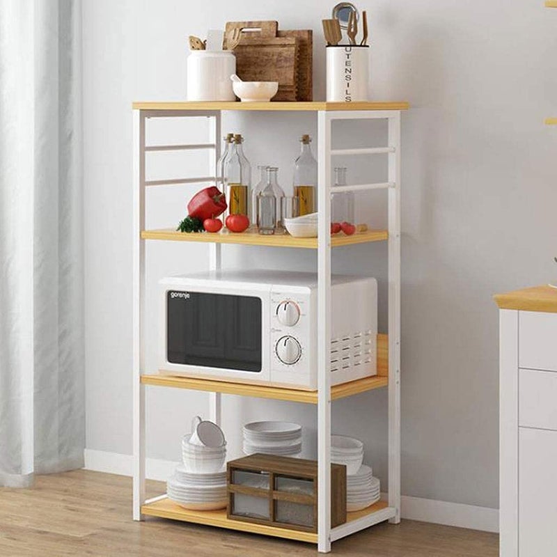 INDIAN DECOR XL566 Kitchen Rack Storage Shelf Microwave Stand Kitchen Storage Organisation Rack MultiLayer Wooden Landing Metal Microwave Oven Shelves for Kitchen Bathroom 80 30 100 cm - Image 4