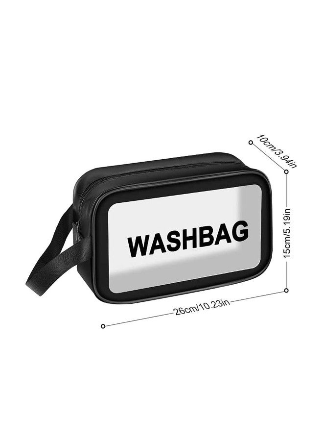 Amso Cosmetic Bag,Make up Bag for Home & Travel, Toiletry Bag for Cosmetics, Brushes, Accessories, PVC Waterproof Zippered Cosmetic Bag, Portable Carry Pouch (Black) (Medium) - Image 4
