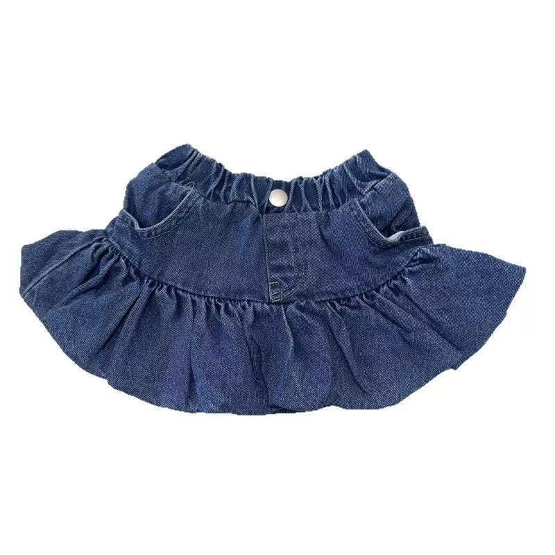 Korean Style Children'S Clothing 25 Spring Girls Retro Denim Pure Color Pit Strip Bud Skirt - Image 5