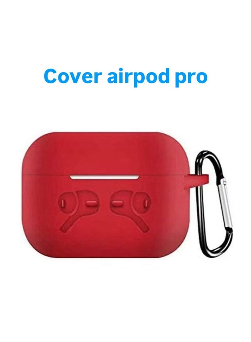 Protective Case for Apple AirPods Pro , with Keychain, Red - Image 1