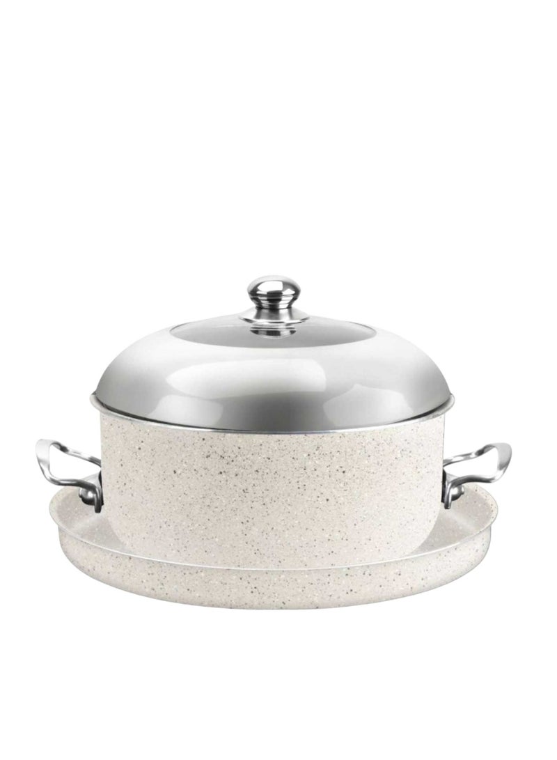 extra home Granite Maqluba Pot with Tray and Lid – 3 Pieces, Perfect for Cooking and Serving - Image 2