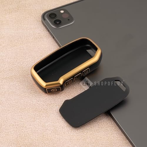SHOPOFLUX Leather TPU Key Cover Compatible with Kia Seltos 2024 2023 Facelift HTX | Carens Clavis X Line | Sonet Facelift 4 Button Smart Key (Black) - Image 5