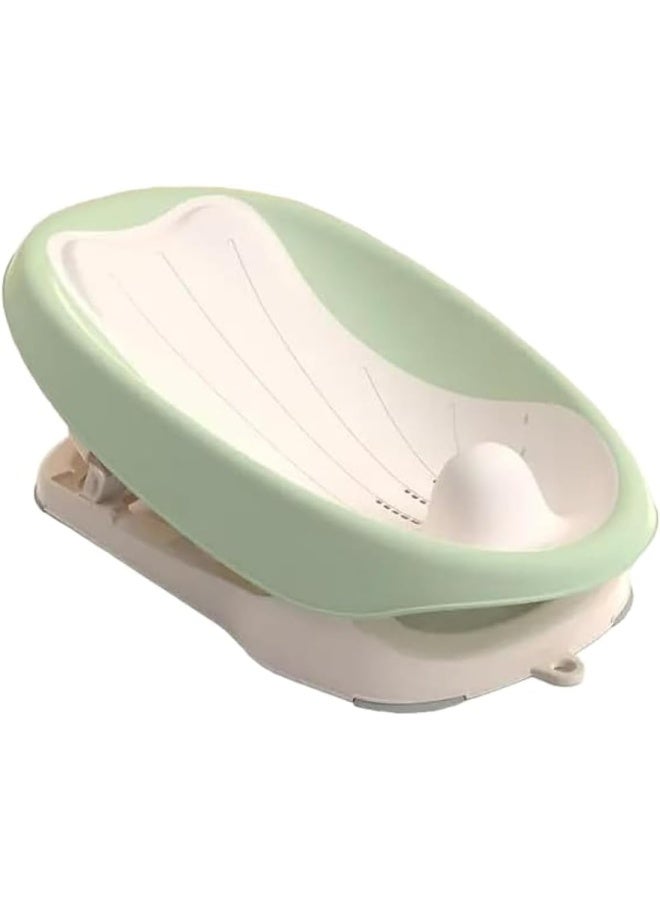 Premify Soft Baby Bath Seat, Waterproof Non-Slip Baby Bath Seat For Infant Newborns, Baby Seat Lying Support Bracket Bath Mat, Adjustable Baby Bath Tub With Stand-Green.  - Image 1
