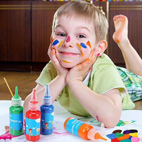 HOMKARE Finger Paint, Kids Finger Paint, Non Toxic Finger Paints for Toddlers 1-3, Washable Finger Paints for Toddlers, 12 Colors, 30ml Each - Image 5