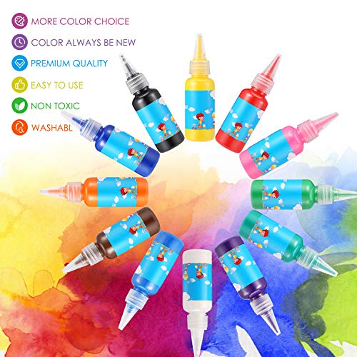HOMKARE Finger Paint, Kids Finger Paint, Non Toxic Finger Paints for Toddlers 1-3, Washable Finger Paints for Toddlers, 12 Colors, 30ml Each - Image 3
