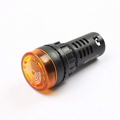 CentIoT® - AD16-22SM - LED Active Buzzer Beep Alarm - Flash Signal Indicator Light - AC 22mm (220V, Yellow) - Image 1