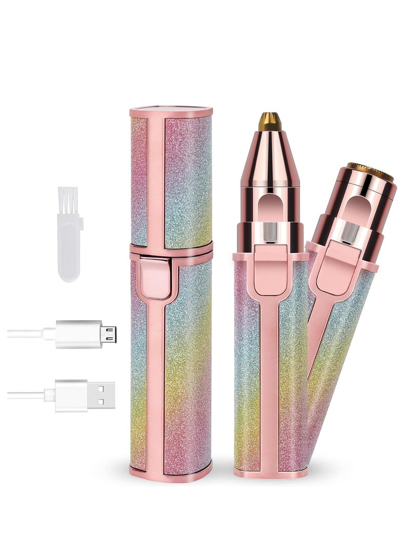 كيوومي ماكينة تشذيب الحواجب الكهربائية 2 في 1 USB ， مزيل شعر الوجه للنساء، ماكينة حلاقة الحواجب وإزالة الشعر بدون ألم  - Image 1