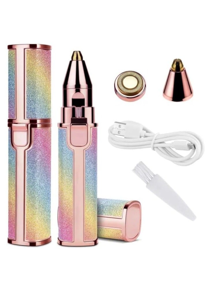 كيوومي ماكينة تشذيب الحواجب الكهربائية 2 في 1 USB ， مزيل شعر الوجه للنساء، ماكينة حلاقة الحواجب وإزالة الشعر بدون ألم  - Image 4