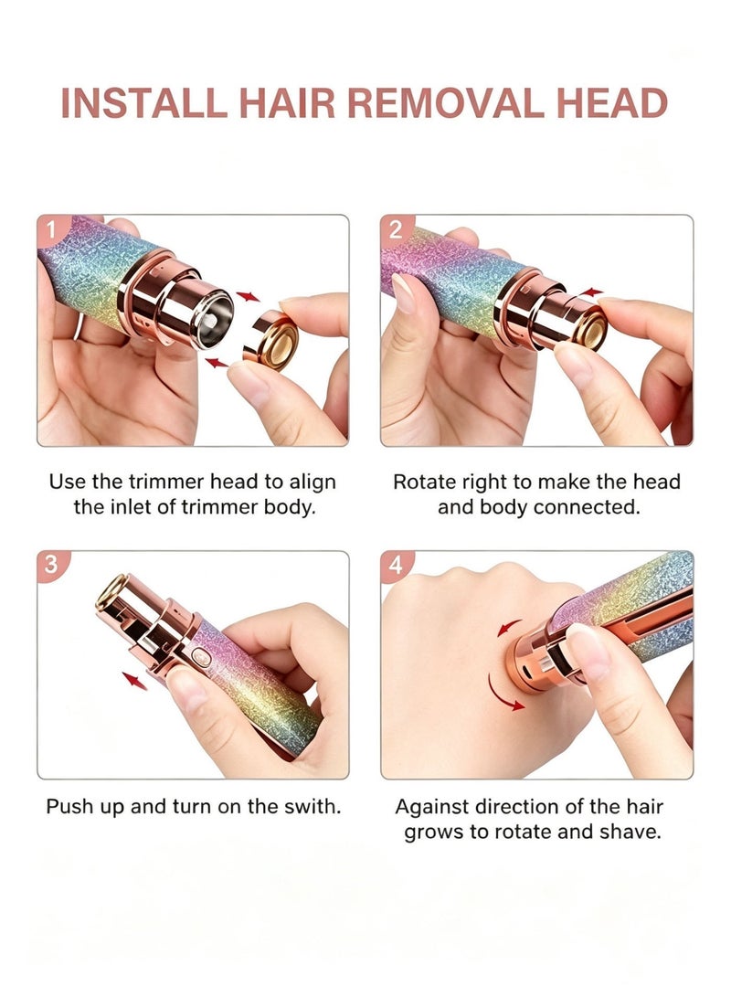 KIIUMI 2-In-1 USB Electric Eyebrow Trimmer，Facial Hair Remover for Women, Eyebrow Razor and Painless Hair Removal - Image 5