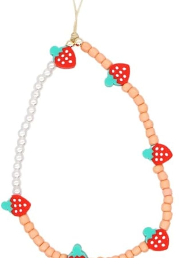 Mipcase 2 Pack Beaded Phone Lanyard Adorable Chain Decor Hanging Rope Pink - Image 3