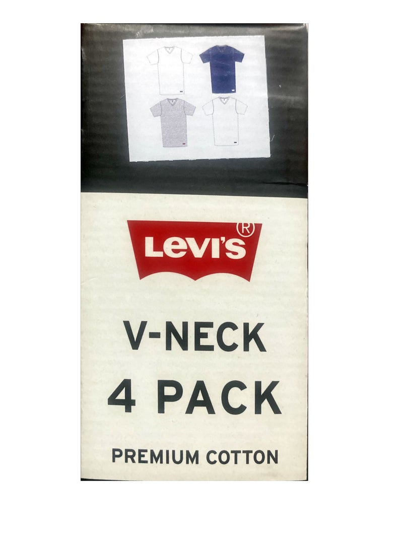Levi's - V Neck T-shirts 4 Pack , White, Grey and Black - Image 1