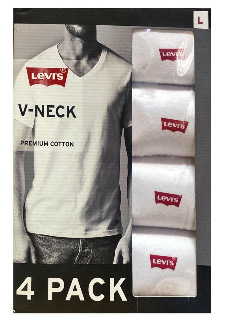 Levi's V Neck T-shirts 4 Pack , White, Grey and Black  - Image 2