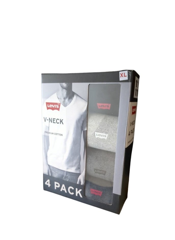 Levi's V Neck T-shirts 4 Pack , White, Grey and Black  - Image 3