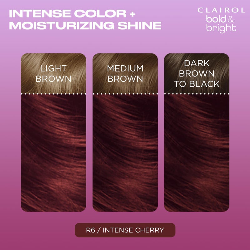 CLAIROL صبغة شعر دائمة جريئة ومشرقة من كليرول، لون شعر كرز مكثف R6، عبوة من 1 - Image 3