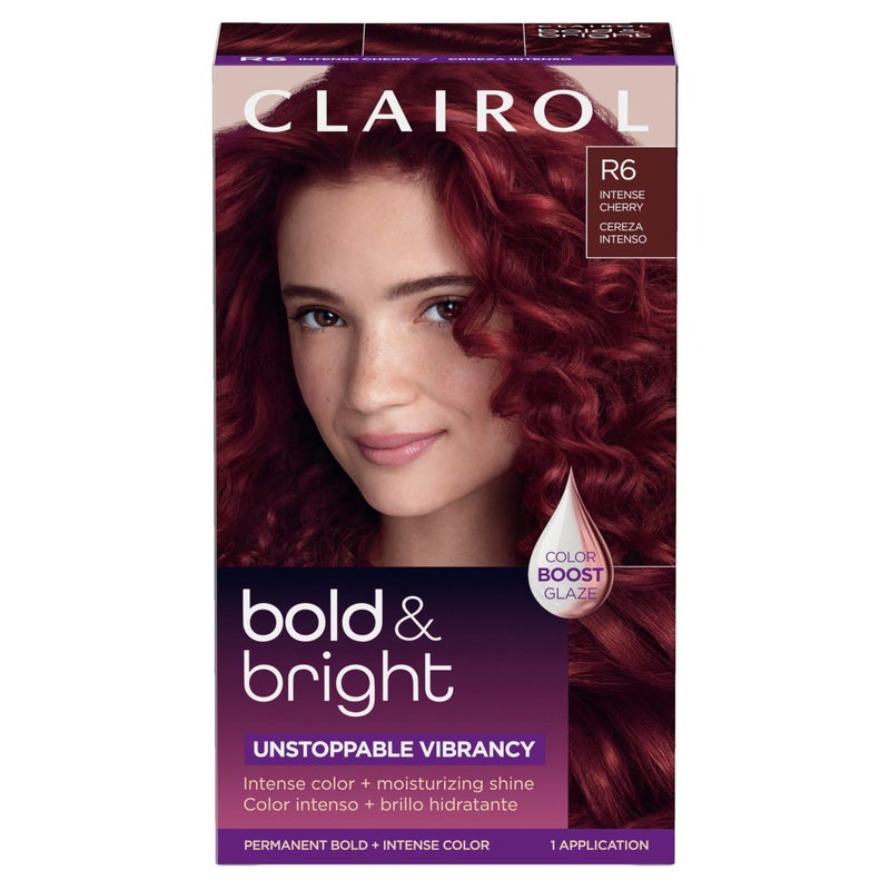 CLAIROL صبغة شعر دائمة جريئة ومشرقة من كليرول، لون شعر كرز مكثف R6، عبوة من 1 - Image 1