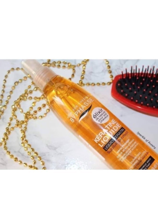 Byphasse Spanish Liquid Keratin Spray – 5-in-1 Treatment for Frizz and Split Ends, Heat Protection, and Smoothness - Image 1