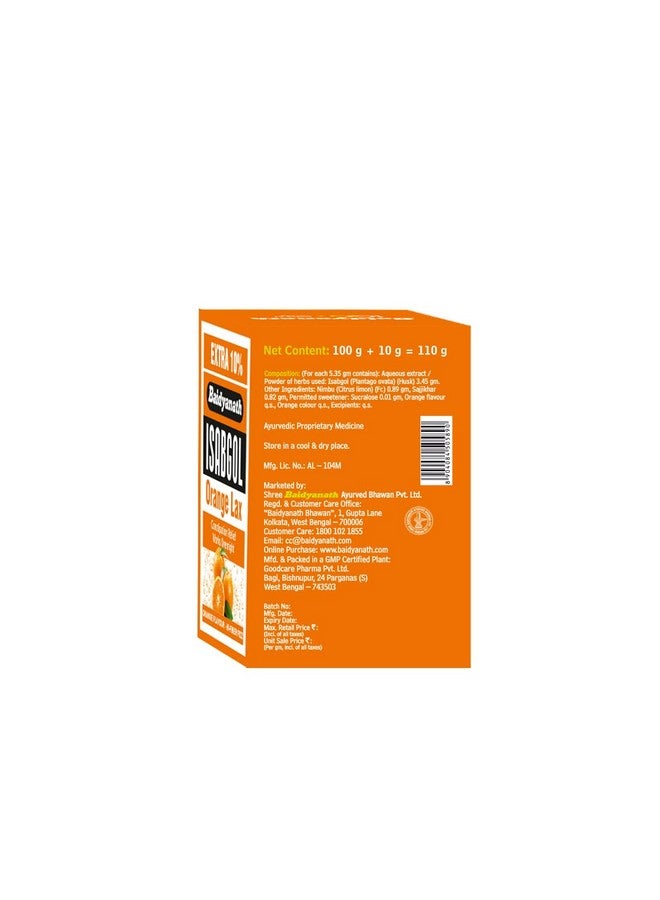 Baidyanath Asli Ayurved Isabgol Orange Lax | Isabgol Husk | Psyllium Husk | 110G (Pack Of 2) - Image 4
