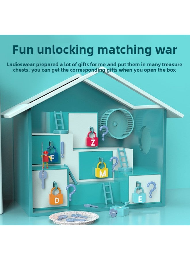 Onshine Montessori Early Childhood Teaching Aware Alphanumeric Key Toy Unlock 3-6 Years Old Puzzle Enlightenment Baby Unlock-Color:Shape Matching Learning Lock  - Image 4