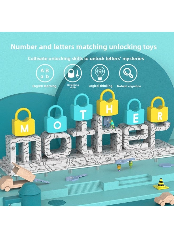 Onshine Montessori Early Childhood Teaching Aware Alphanumeric Key Toy Unlock 3-6 Years Old Puzzle Enlightenment Baby Unlock-Color:Shape Matching Learning Lock  - Image 2