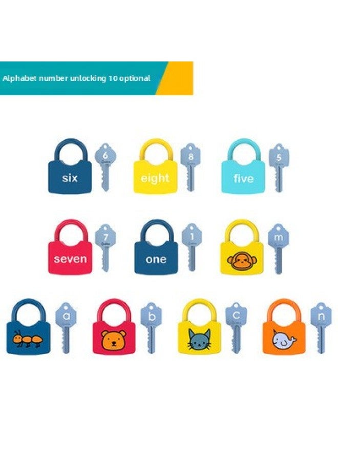 Onshine Montessori Early Childhood Teaching Aware Alphanumeric Key Toy Unlock 3-6 Years Old Puzzle Enlightenment Baby Unlock-Color:Shape Matching Learning Lock  - Image 5