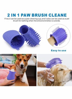 Y&D Dog Paw Cleaner Protable Pet Cleaning Brush with Towel for Dogs Cats Massage Grooming Dirty Claws (Purple) Massager Soft Silicone  - Image 3