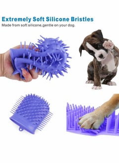 Y&D Dog Paw Cleaner Protable Pet Cleaning Brush with Towel for Dogs Cats Massage Grooming Dirty Claws (Purple) Massager Soft Silicone  - Image 2