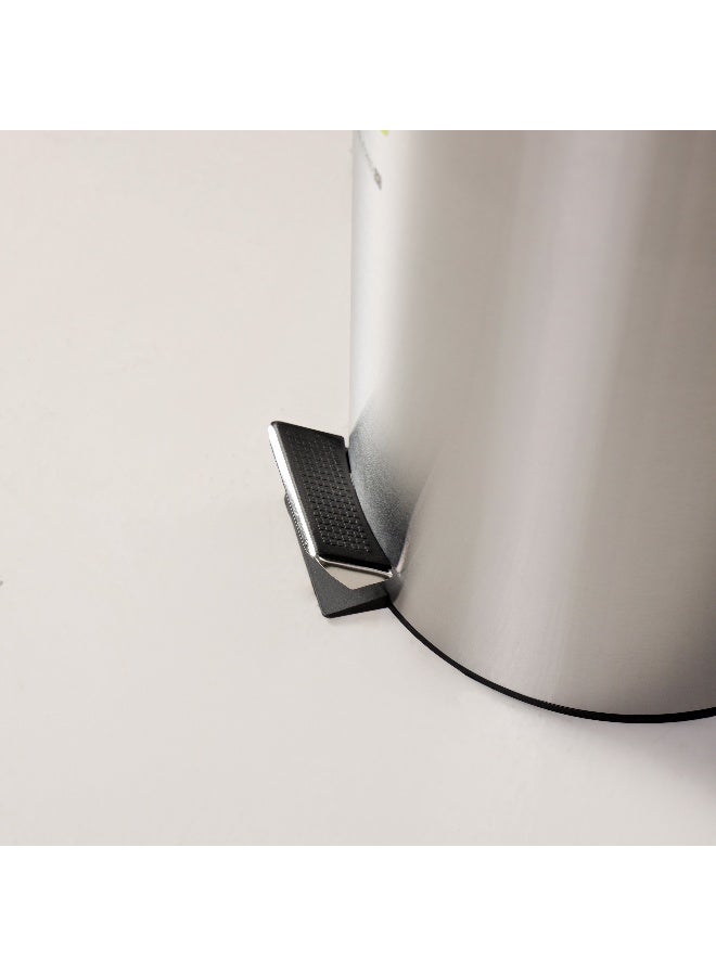 Royalford 12 liter Stainless Steel Pedal Dustbin- RF12091/ Step On Pedals, Iron Handle, Plastic Base, for Waste Disposal, with Removable Inner Bucket/ Trash Can for Home, Office, Bathroom, School, Restaurant/ Slow Closing Lid and Hands Free Opening/ Silver - Image 4