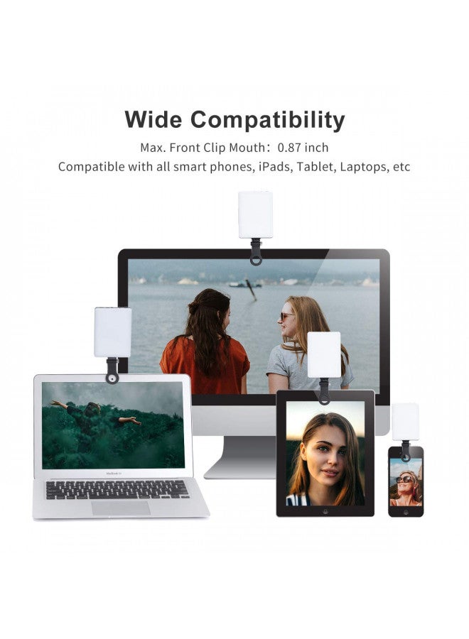Newmowa 60 LED High Power Rechargeable Clip Fill Video Conference Light with Front & Back Clip, Adjusted 3 Light Modes for Phone, iPhone, Android, iPad, Laptop, for Makeup, TikTok, Selfie, Vlog - Image 2