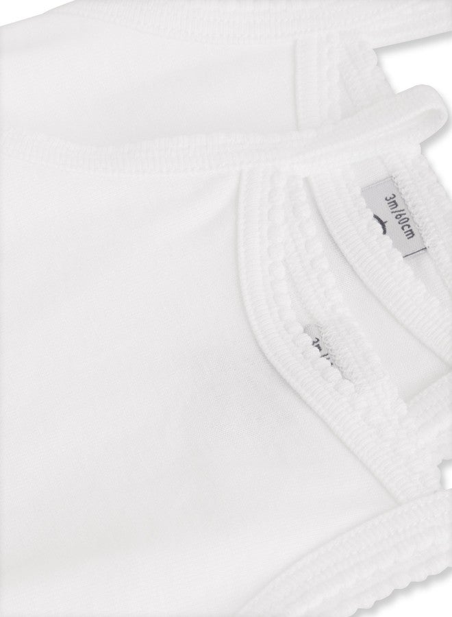 Petit Bateau بايتو بيتي فستان بنات رضيع 2 حزمة طراز كاميس 15086-53725 مقاسات NB-36/M (مقاس 18 شهر طراز 15086 بنات) أبيض - Image 2