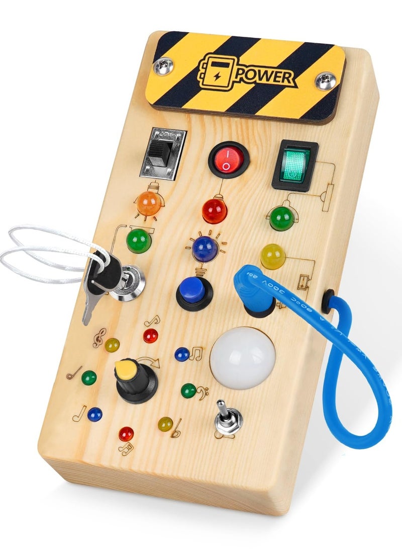 دايتويز ألعاب الأطفال لوحة مشغولة مع ضوء LED، أنشطة تعليمية لمرحلة ما قبل المدرسة ألعاب حسية للأطفال الصغار من سن 1 إلى 3 سنوات، ألعاب مونتيسوري هدية عيد ميلاد 1 2 3 سنوات - Image 1